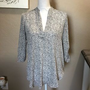 Lush semi sheer white black tunic S